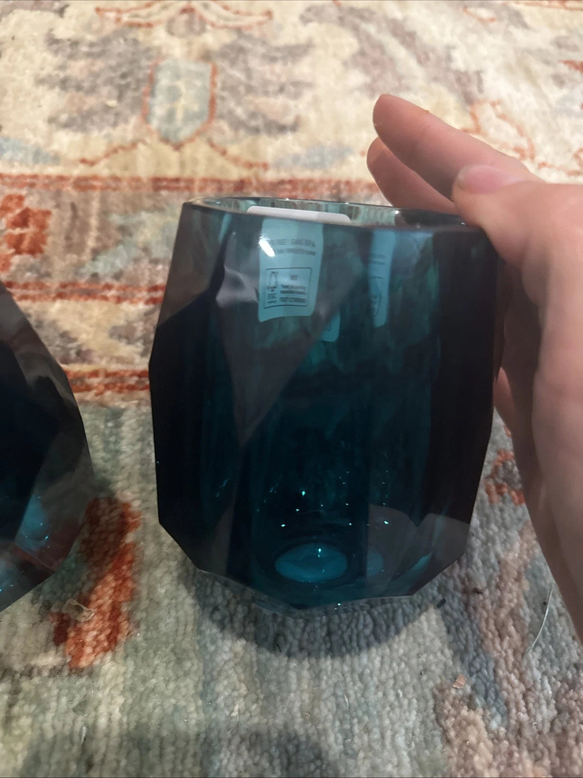 New RACHEL ZOE x4 Green Blue Acrylic Crystal Tumbler Drink Glasses 6oz | eBay