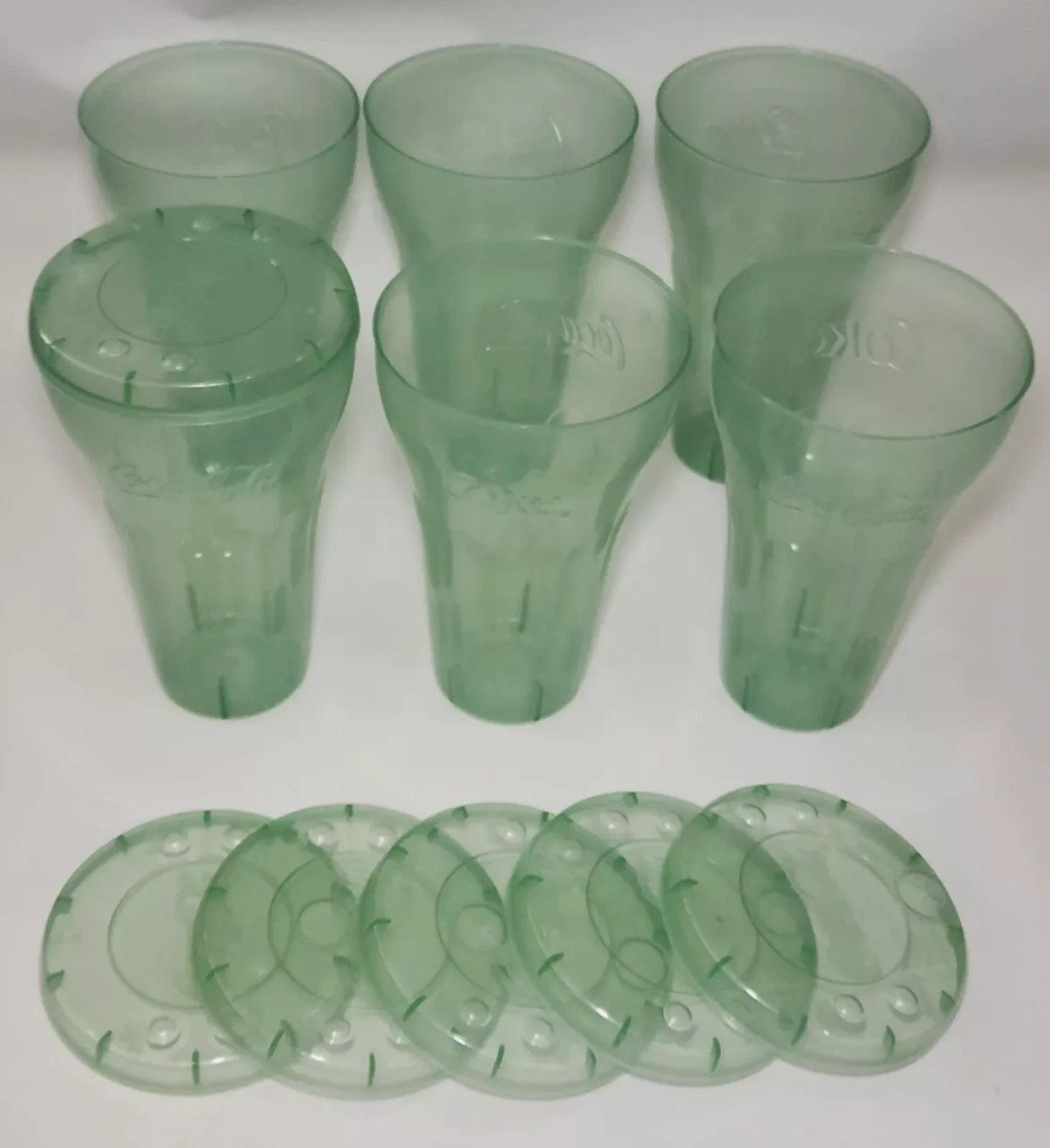 Coca Cola Coke Jumbo 44oz Green Plastic Cups Lids (Set of 6) Bulk Lot BRAND NEW | eBay