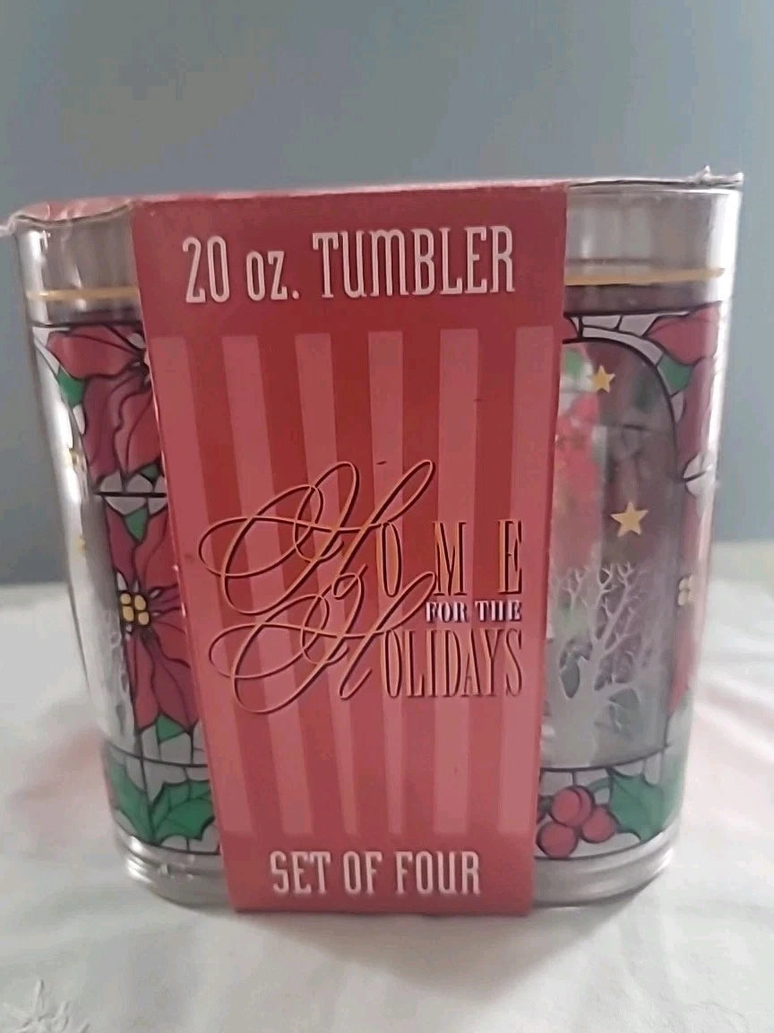 Vintage Christmas Poinsettia Acrylic Tumblers 20oz Thermo-Serv USA Set of 4 NEW | eBay