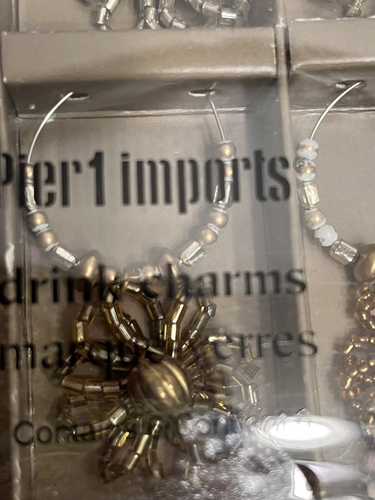 6 Boho Wine Glass Charms Pier 1 Beaded Flowers New in Pkg Set of 6 Bohemian Hip | eBay