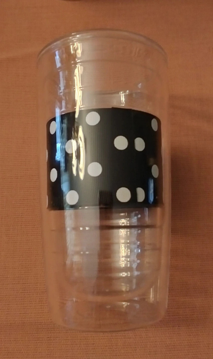 4 DOUBLE WALL INSULATED 6" BLACK GROSGRAIN RIBBON MONOGRAMMED "L" TUMBLERS EUC | eBay