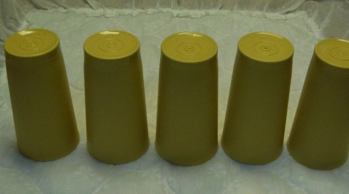 5 Tupperware Harvest Gold Plastic 6" Tall Tumblers/Style # 873-24 | eBay