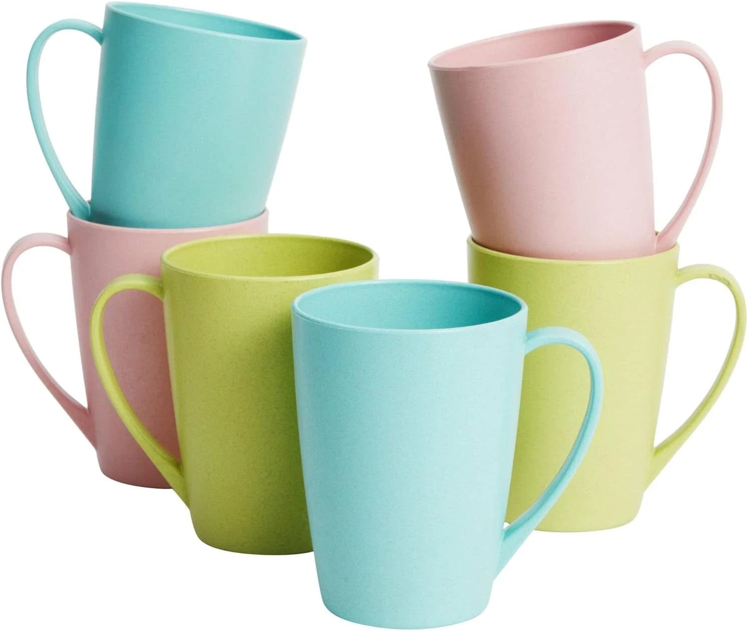 6-Pack 12Oz Wheat Straw Mugs, Dishwasher Safe Unbreakable Coffee Mug Set with Ha | eBay