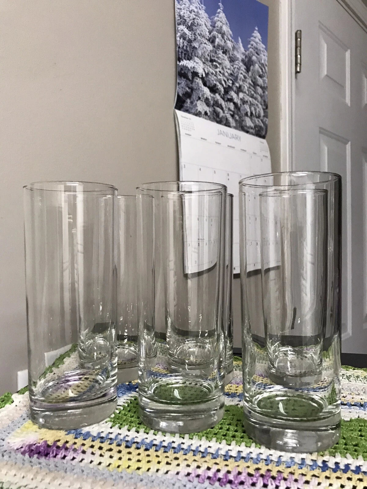 Set Of SIX (6) High Ball Drink Glasses 12 Oz 6.5”x2.5” With Spoons | eBay