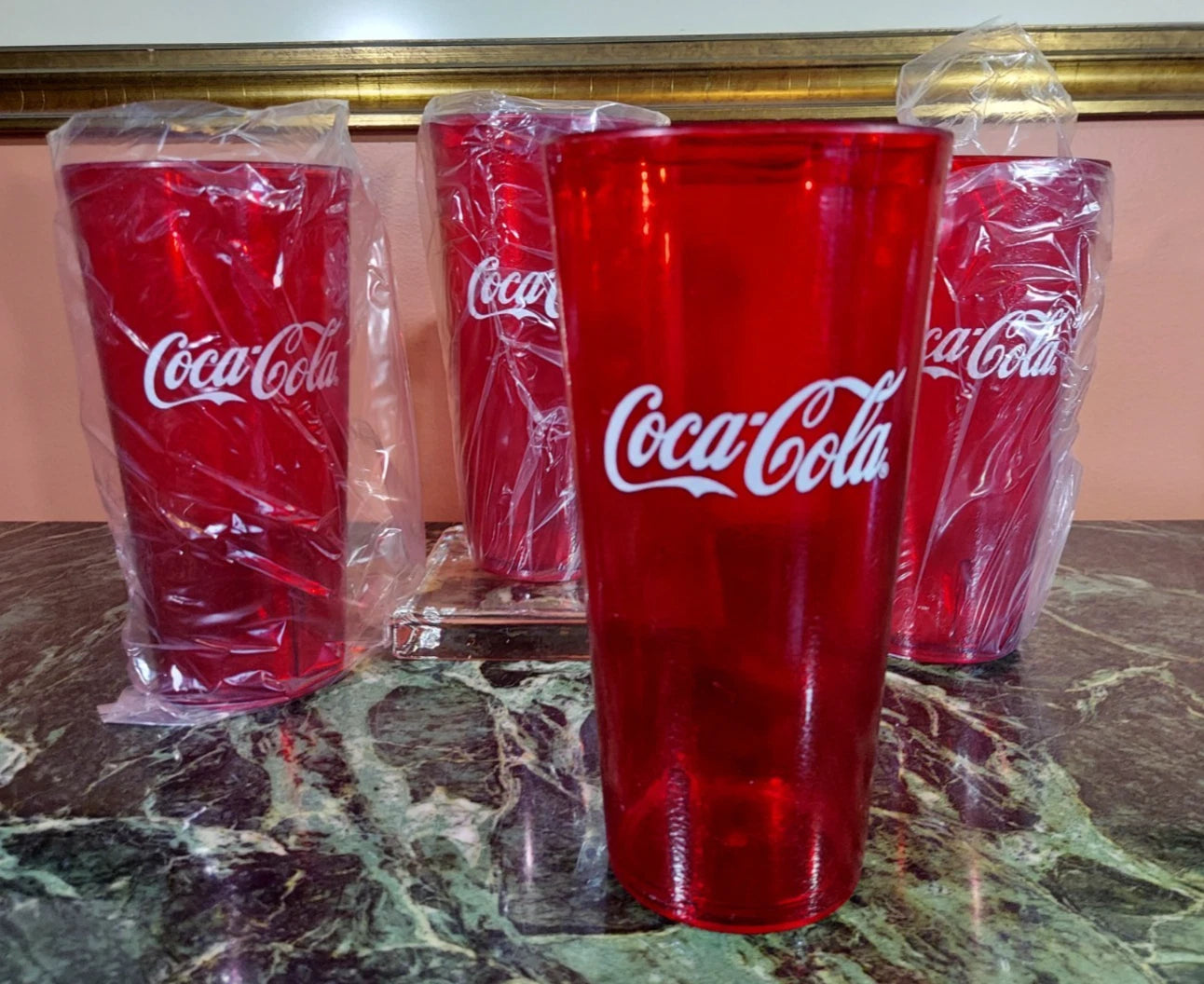 Set of 6 or 8 Coca-Cola Red Plastic, 24-Oz Tumbler Cups, 24Oz — G.E.T. #6624-1 | eBay
