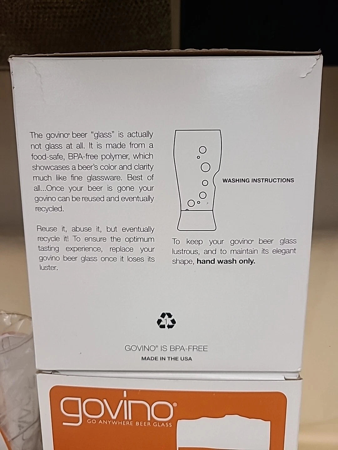 Govino Go Anywhere Beer Glasses 2 Boxes of 4 Reusable Shatterproof Recyclable | eBay