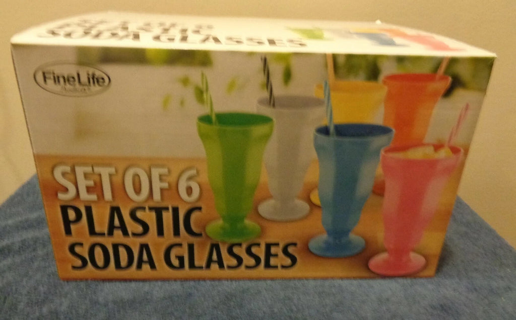 Set Of 6 Plastic Soda Glasses | eBay