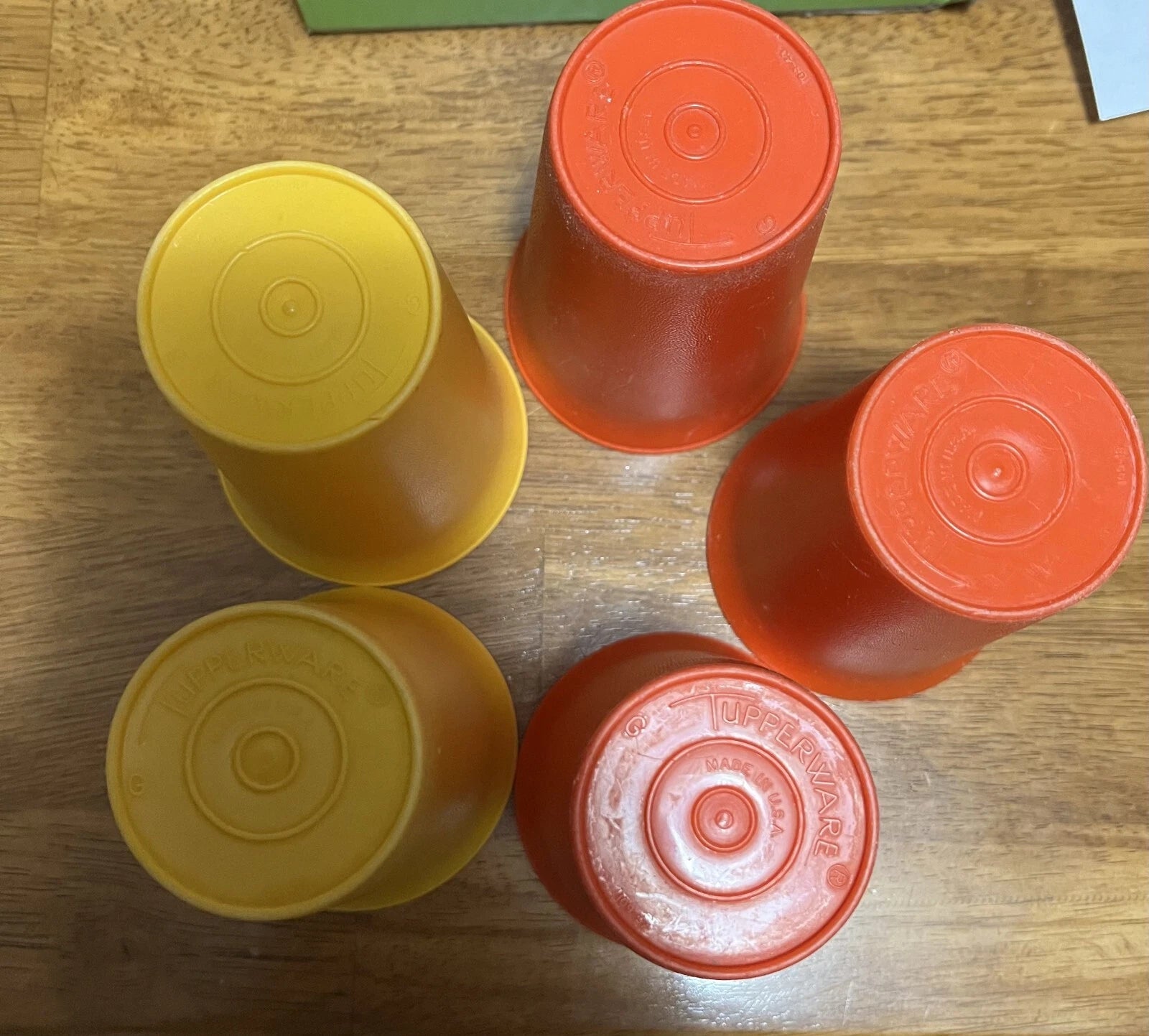5 Vtg Tupperware 109 Bell Tumblers 7 OZ Stackable Cups Set of 5 red yellow 1 lid | eBay