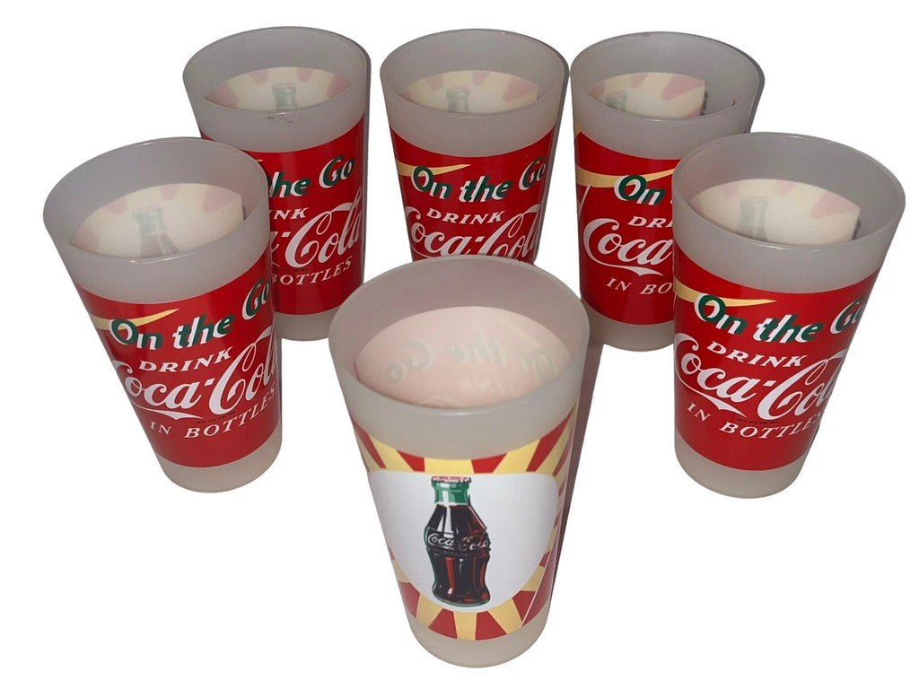 Vintage Coca-Cola Thick Plastic Tumbler Set of 6 EUC | eBay