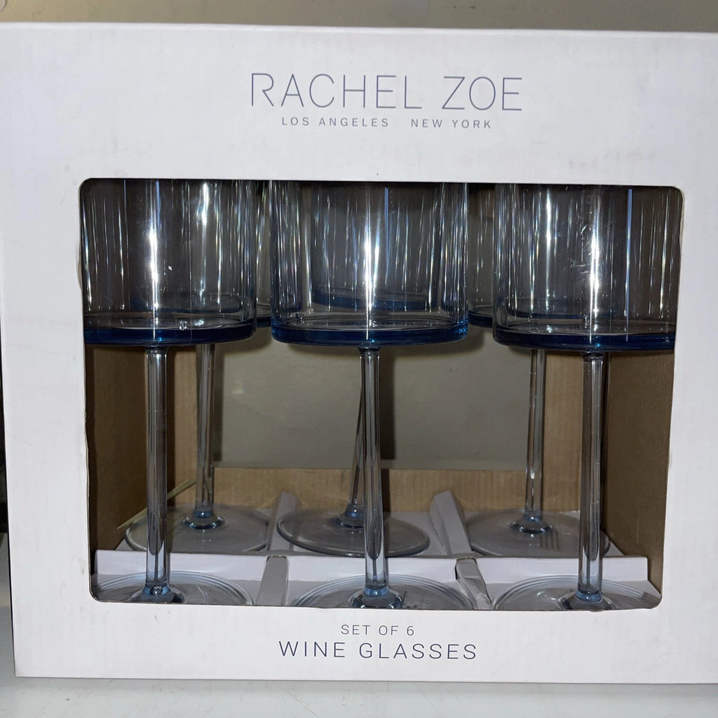 Rachel Zoe set of 6 Acrylic Long Stem Wine Glasses 14 oz 414 ml New in Box | eBay