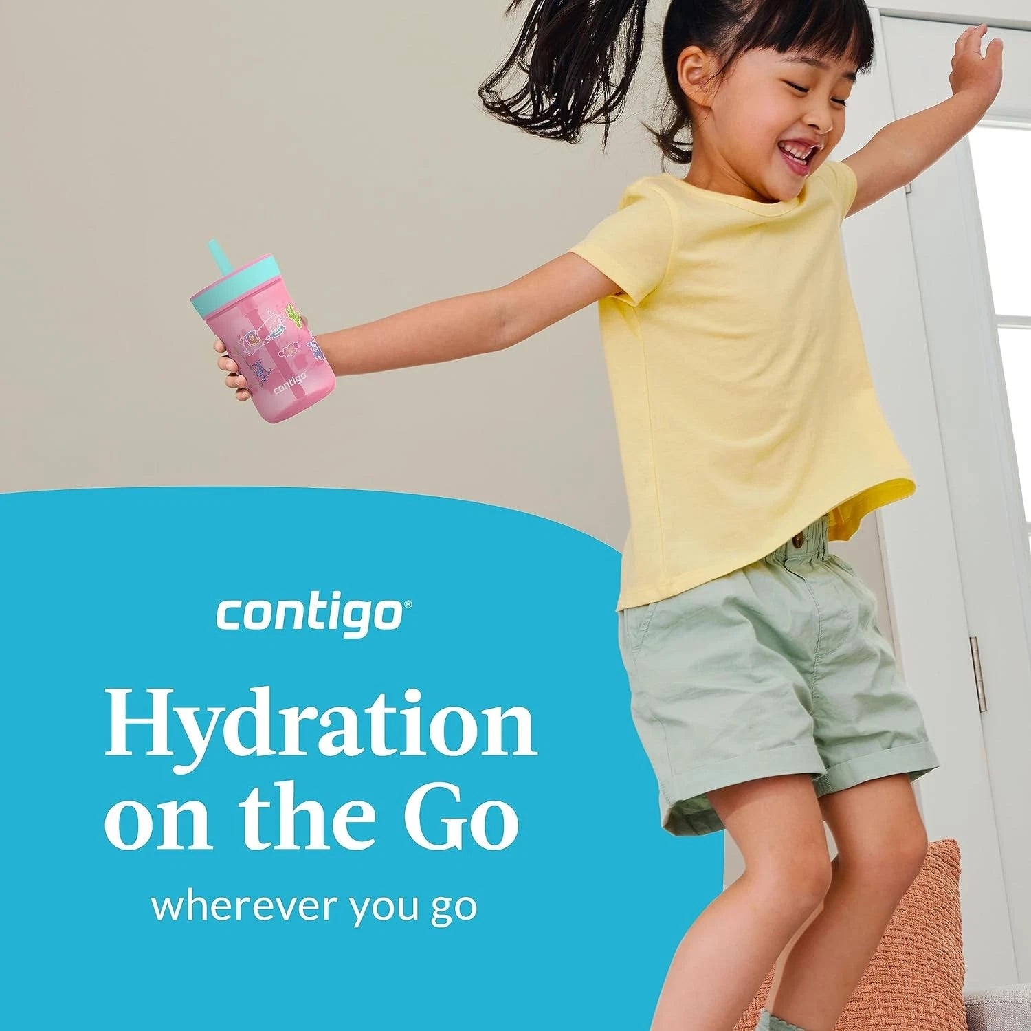 Contigo Leighton Kids Plastic 14oz (Pack of 2), Blue Raspberry & Azalea | eBay