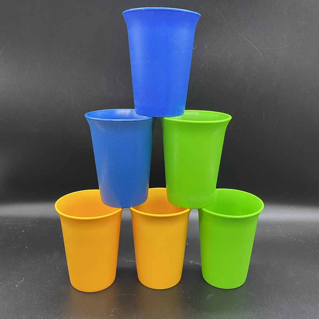Lot of 6 Vtg Tupperware Primary Colors 8 oz Cups Kids 109 Stacking Bell Tumblers | eBay