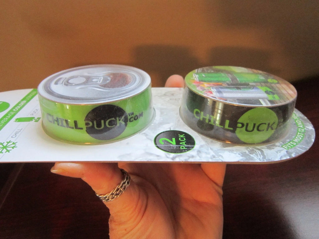 2 PACK CHILL PUCK BEVERAGE CAN COOLING SYSTEM 2014 NEW UNOPENED KEEP DRINKS COLD | eBay