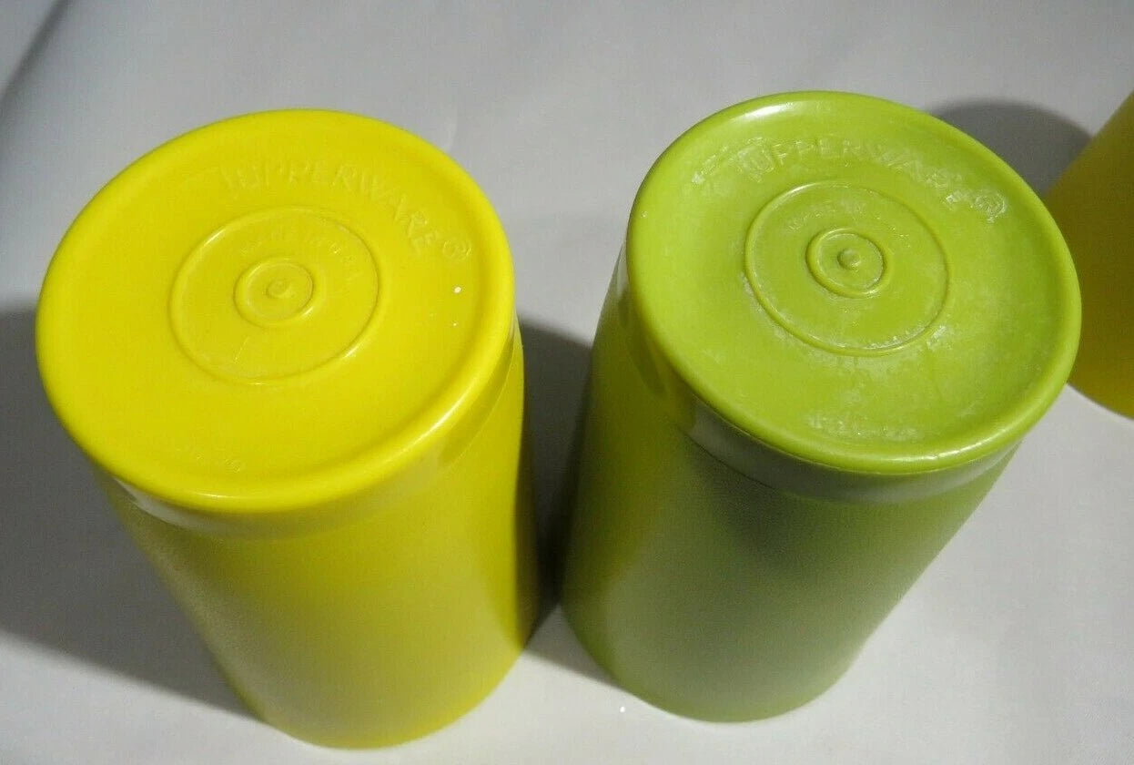 Vtg. Tupperware 1320 &1251 Harvest 8 & 6 oz Tumblers Cups Lot Of 3 Green Yellow | eBay