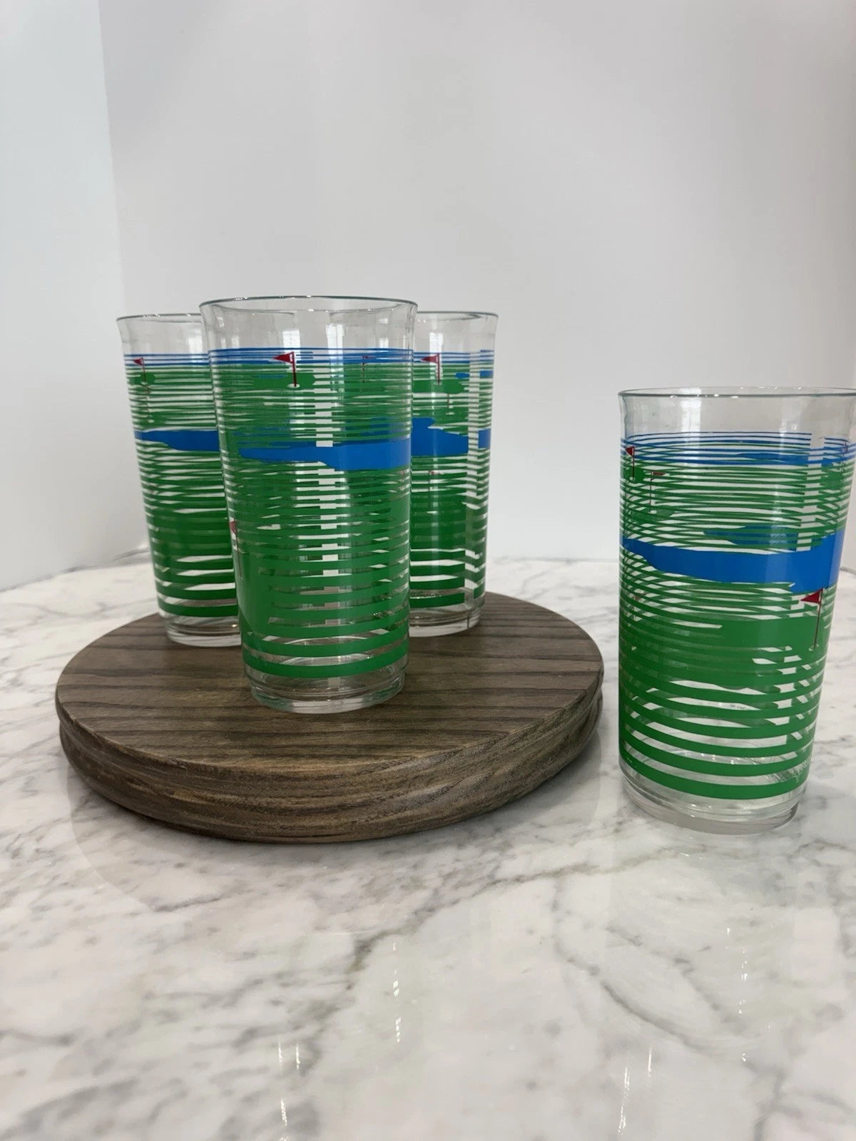 RARE 1985 Edgar Watkins MCM GOLF Acrylic Tumblers by Thermo-Serv Set / 4 | eBay