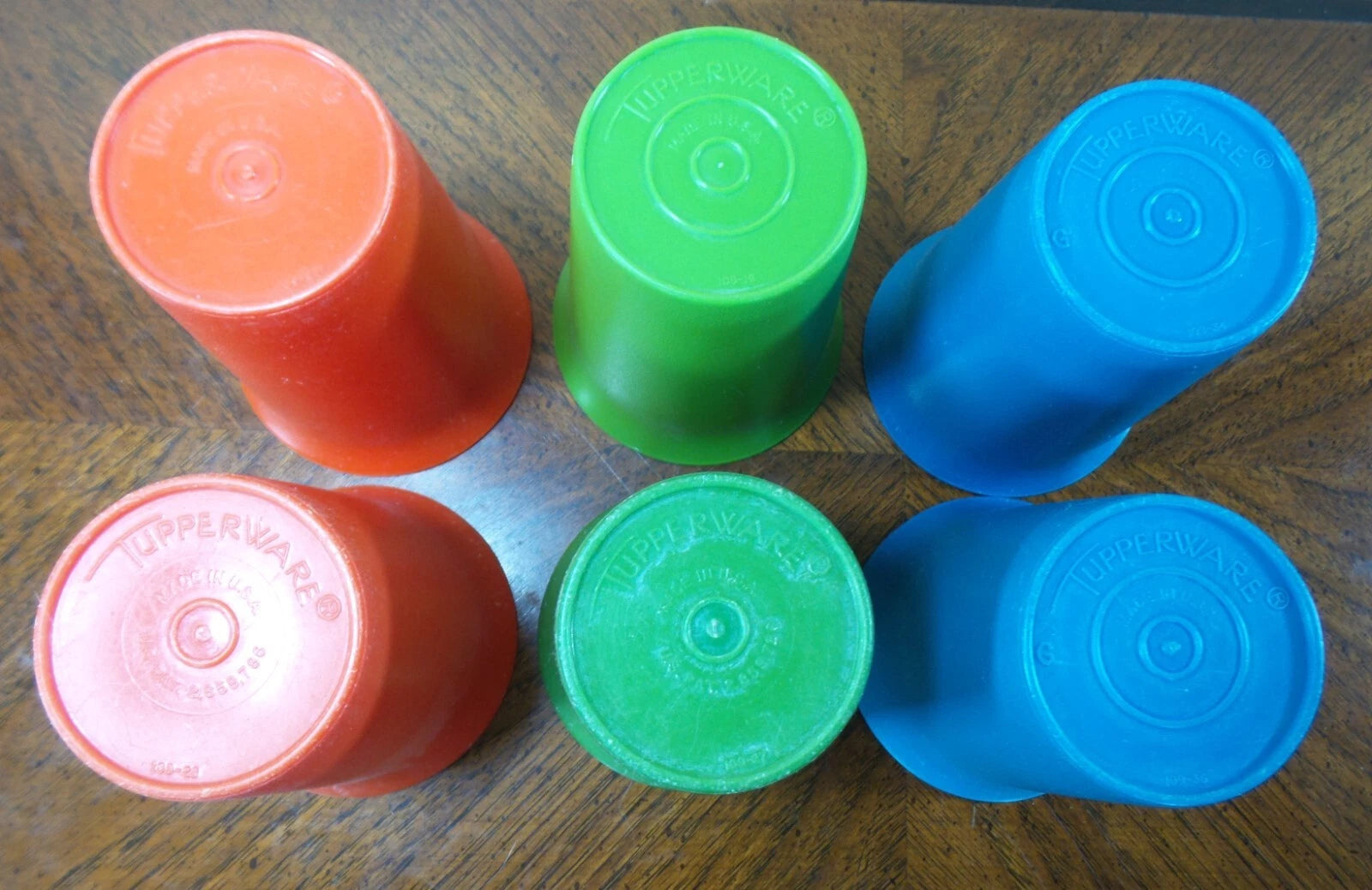 Vintage Lot of 6 Tupperware #109 Bell Tumbler Cups 7 oz Orange Green Blue KIDS | eBay