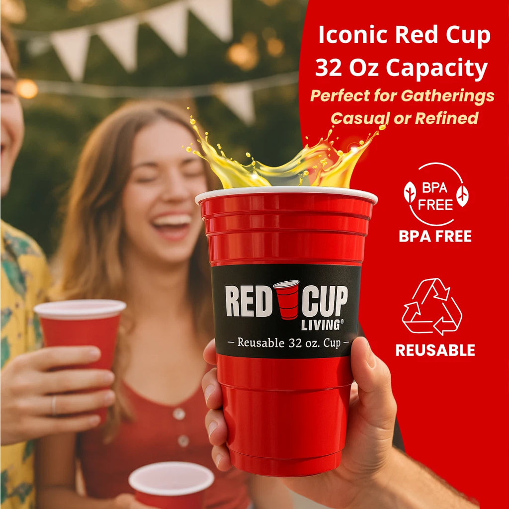 Red Cup Living 32Oz Tumbler Cups, Reusable Plastic Drinking Glasses for Parties | eBay
