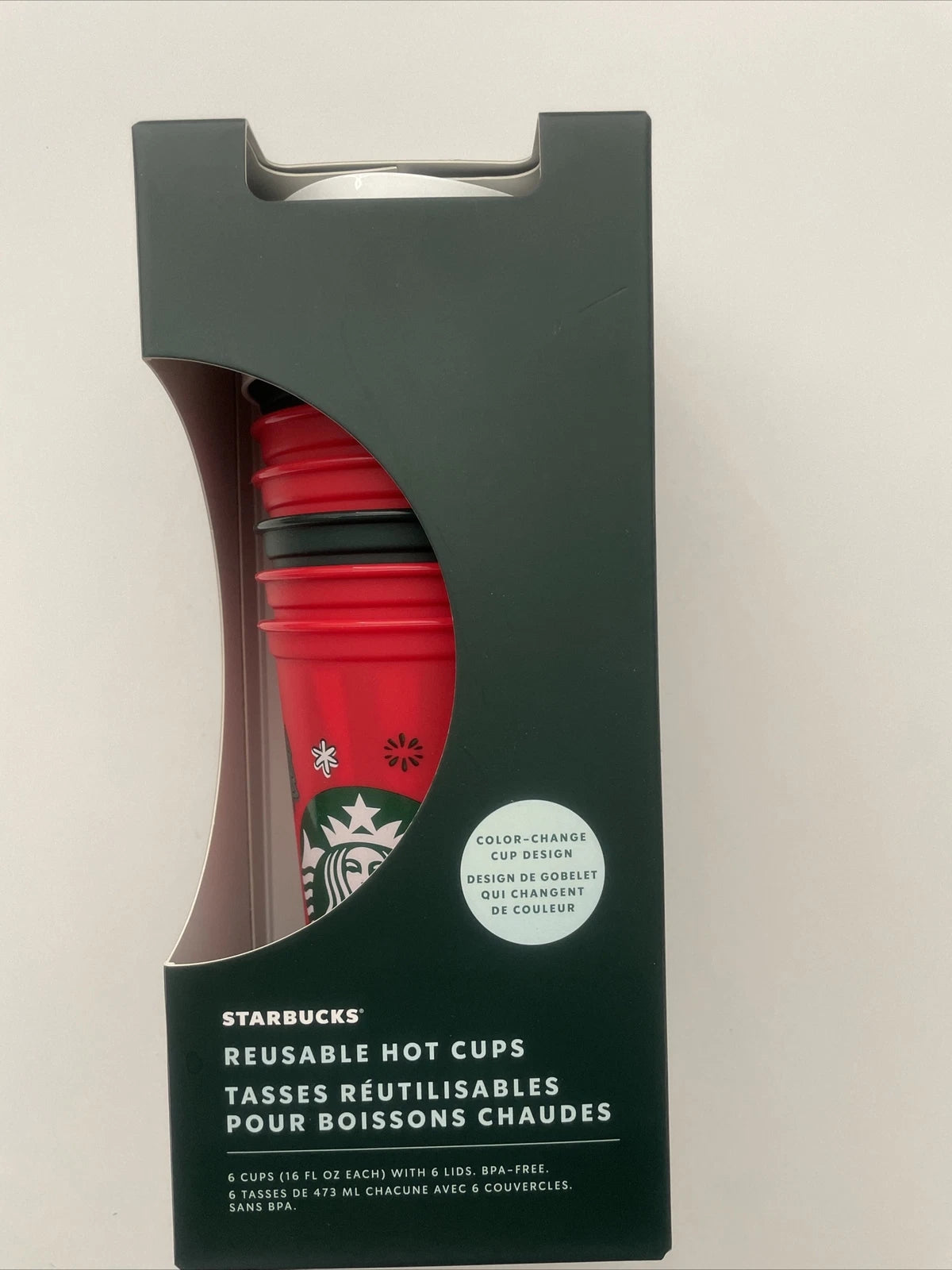 Starbucks 2022 | Holiday Color Changing Reusable Hot Cups 6-Pack 16oz NEW | eBay