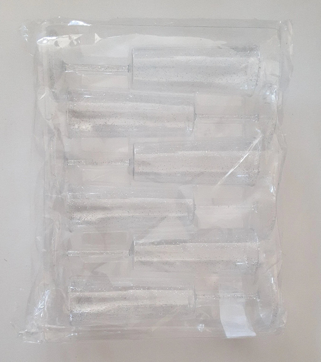 6ct Pack Silver Glitter Infused Sturdy Plastic Champagne Flutes 8.25 Inches Tall | eBay