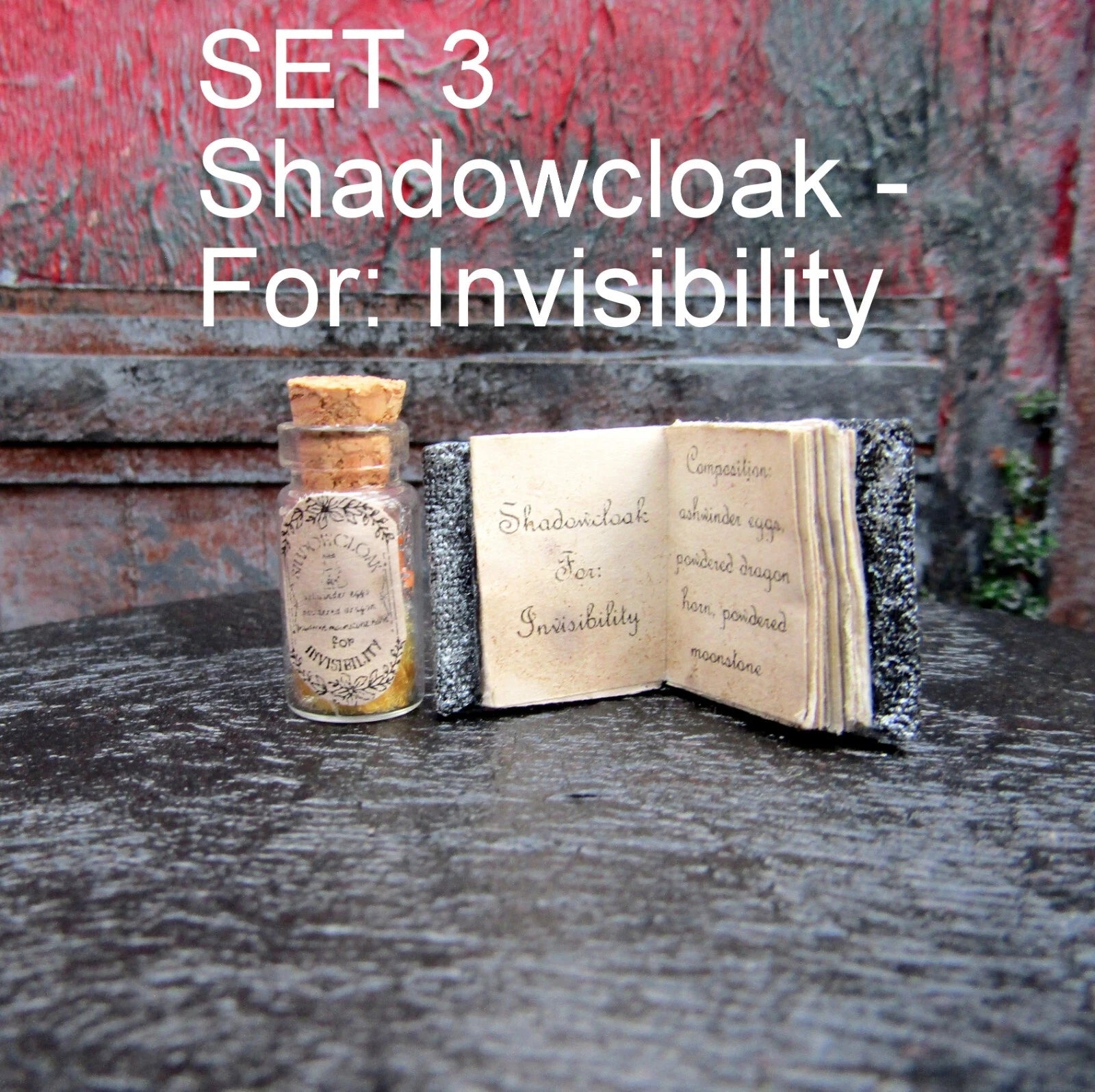 SET Dollhouse miniature Halloween Book and Potion Witch fairy accessory 1/12 1/6 | eBay