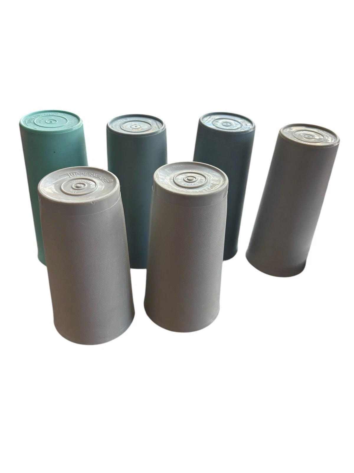 Lot of 6 Vintage Tupperware #873 & 115 Gray / Turq.Color Tumblers 12 Oz Cups | eBay