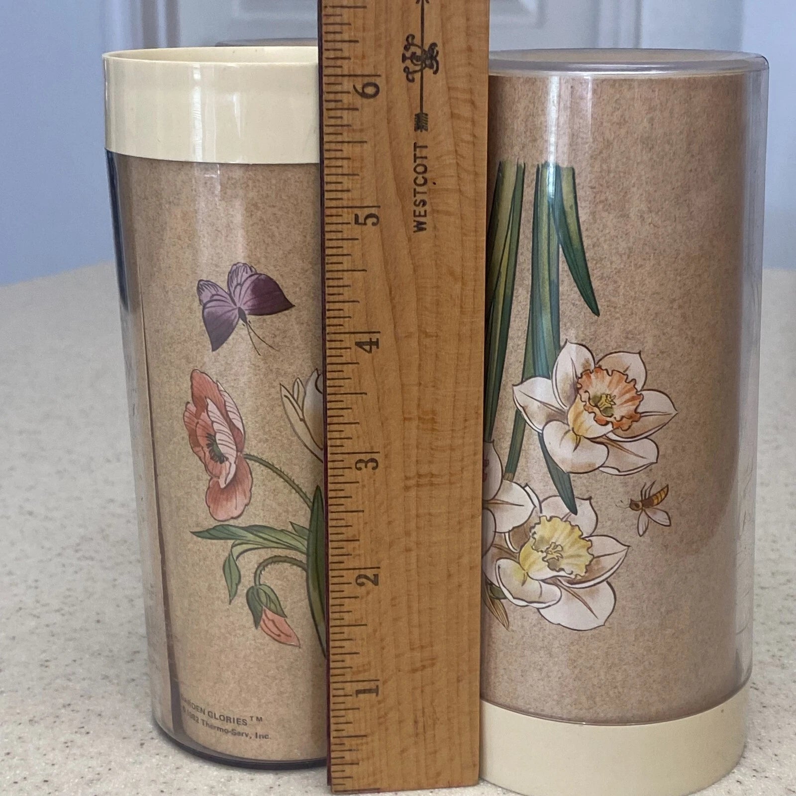 Vintage Thermo Serv Garden Glories Glasses 1982 USA 6 1/8" Tall Lot of 3 | eBay