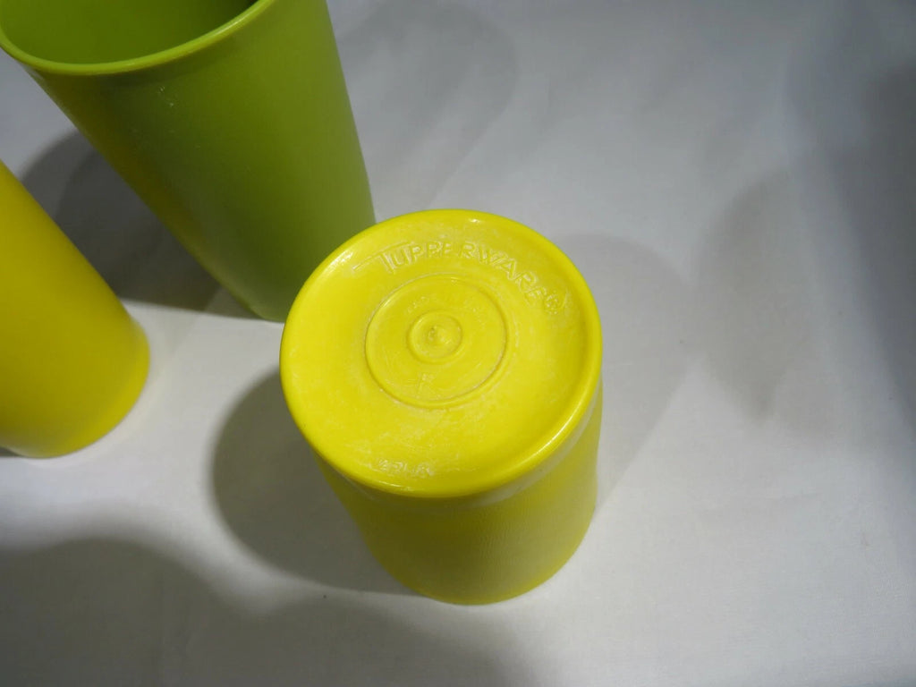 Vtg. Tupperware 1320 &1251 Harvest 8 & 6 oz Tumblers Cups Lot Of 3 Green Yellow | eBay