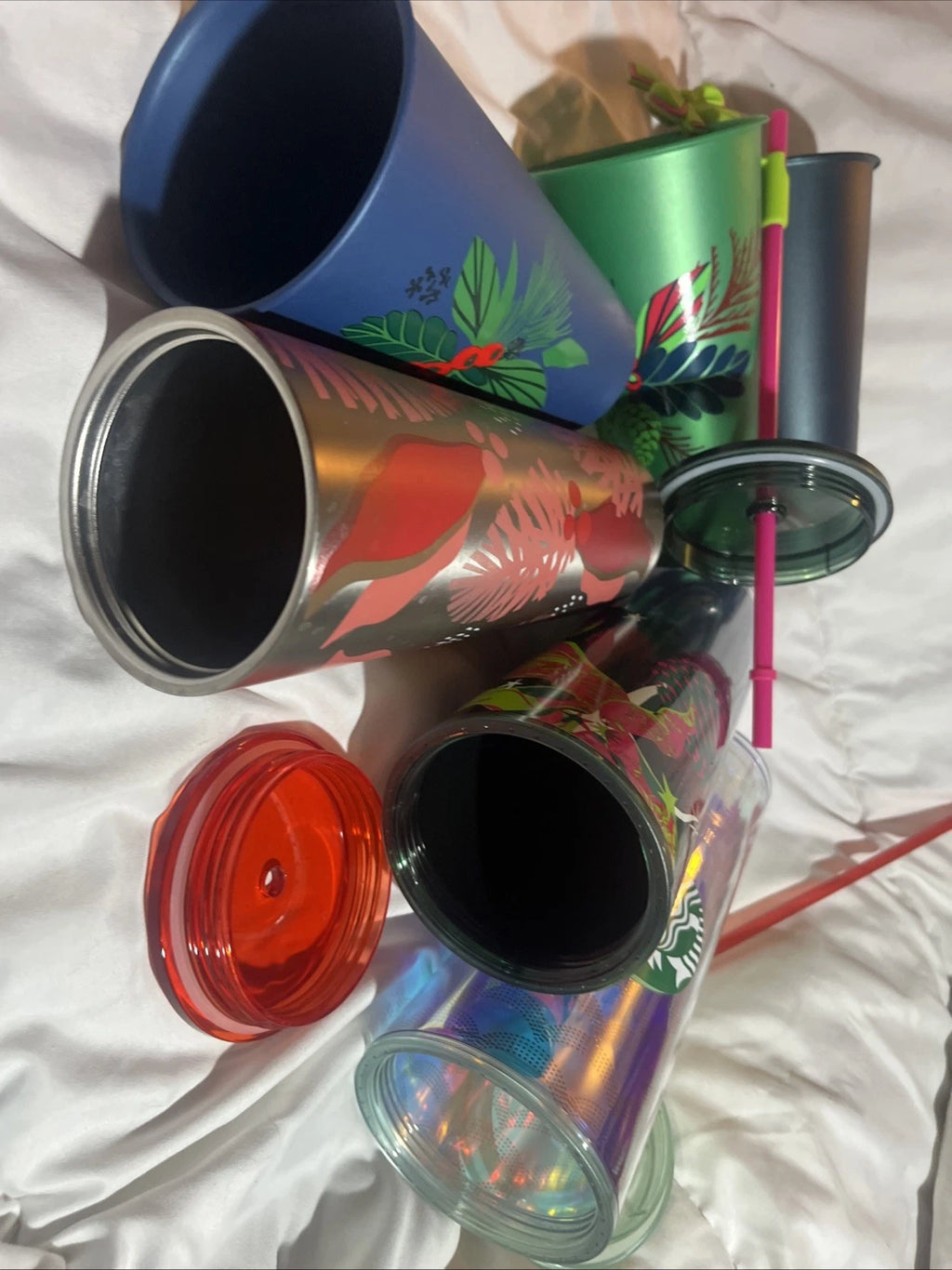 Starbucks Tumbler Cups Various Holiday Styles LOT W/ 24 oz Sparkle (6) Collector | eBay