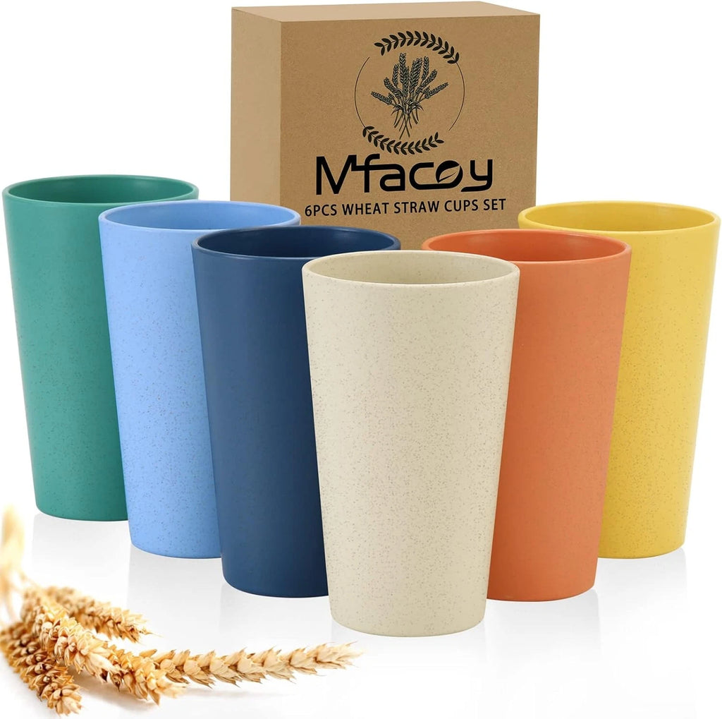 Mfacoy Wheat Straw Cups Set of 6, 20 oz Unbreakable 20 OZ, [Multiple] | eBay