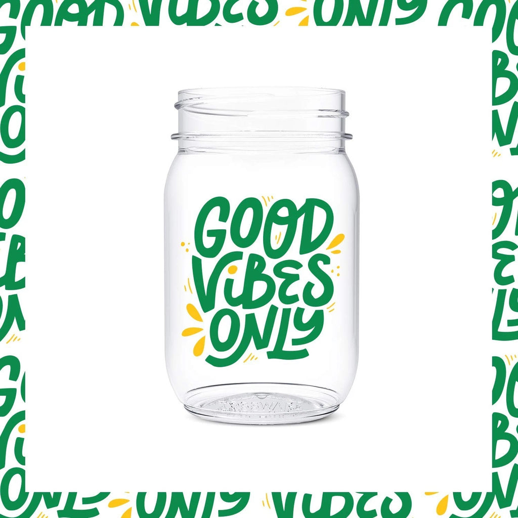 TOSSWARE POP 16oz Mason Good Vibes Only Series, SET OF 6, Recyclable, Premium... | eBay