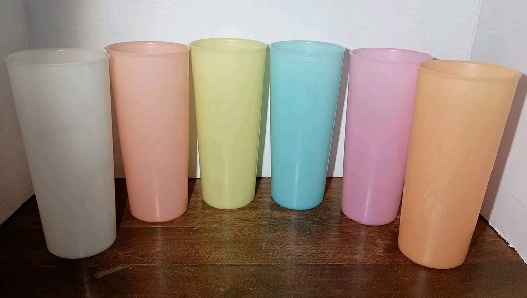 Vintage Tupperware 107 Pastel Cups Tumblers 16oz Lot Of 6 | eBay