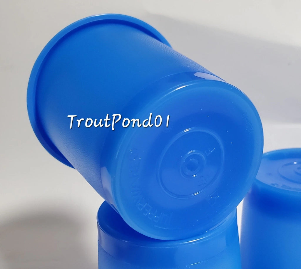 Tupperware Tumblers Small 6 oz Cups Vtg Style Textured Weighted Bottom Lids Blue | eBay