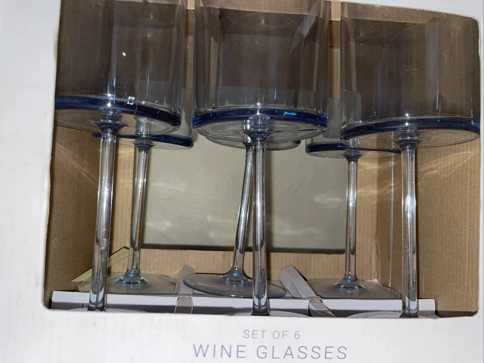 Rachel Zoe set of 6 Acrylic Long Stem Wine Glasses 14 oz 414 ml New in Box | eBay