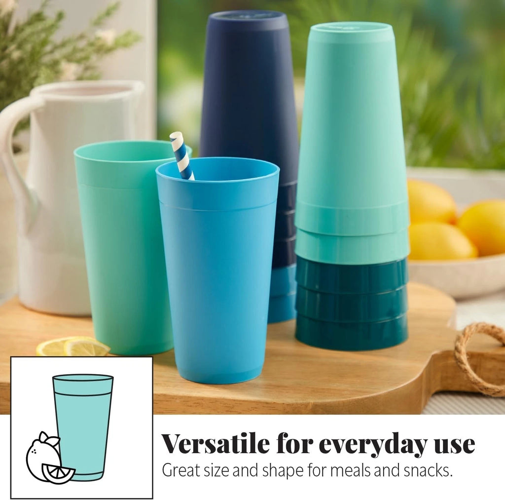 Elegant 20oz Coastal Water Tumblers – Unbreakable Plastic Set of 12 for Parties | eBay