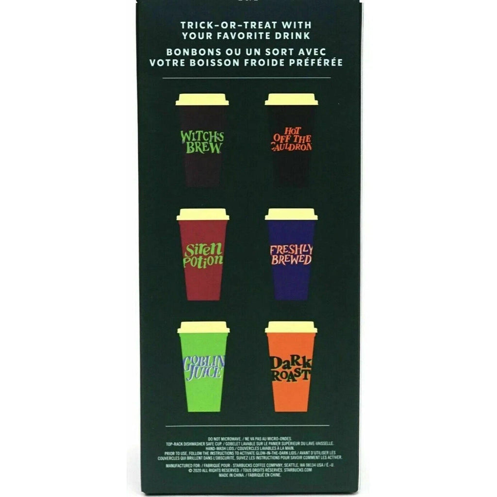 Starbucks 2020 Halloween Glow In The Dark 16oz Reusable Hot Cup & Lid Set 6 Cups | eBay