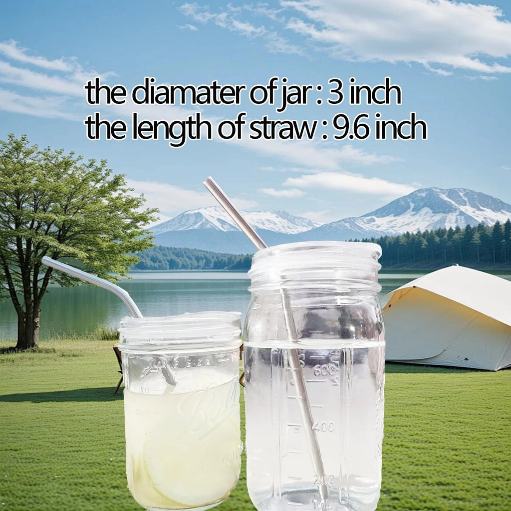 6 Pack 3-inch Wide Mouth Mason Jar Lids with Stainless Steel Straw, Compatibl... | eBay