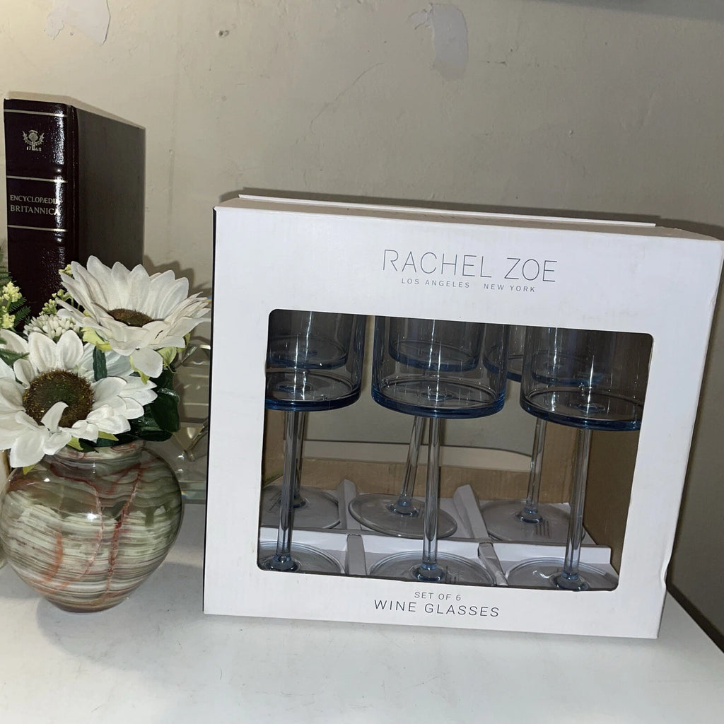Rachel Zoe set of 6 Acrylic Long Stem Wine Glasses 14 oz 414 ml New in Box | eBay