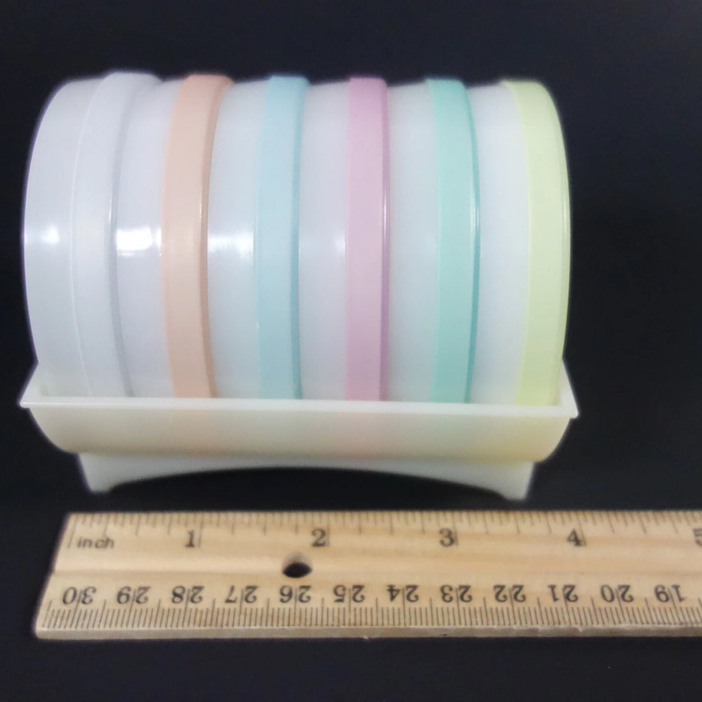 Tupperware Wagon Wheel Coasters 567 Caddy Rack Holder Foam Set of 6 Vintage | eBay