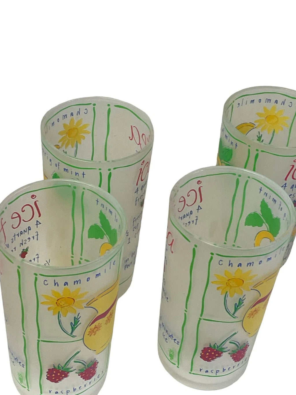 Precision Craft Frosted Beverage Tumblers 4 1/3" Iced Tea Recipe Lot 4 Canada 6 | eBay