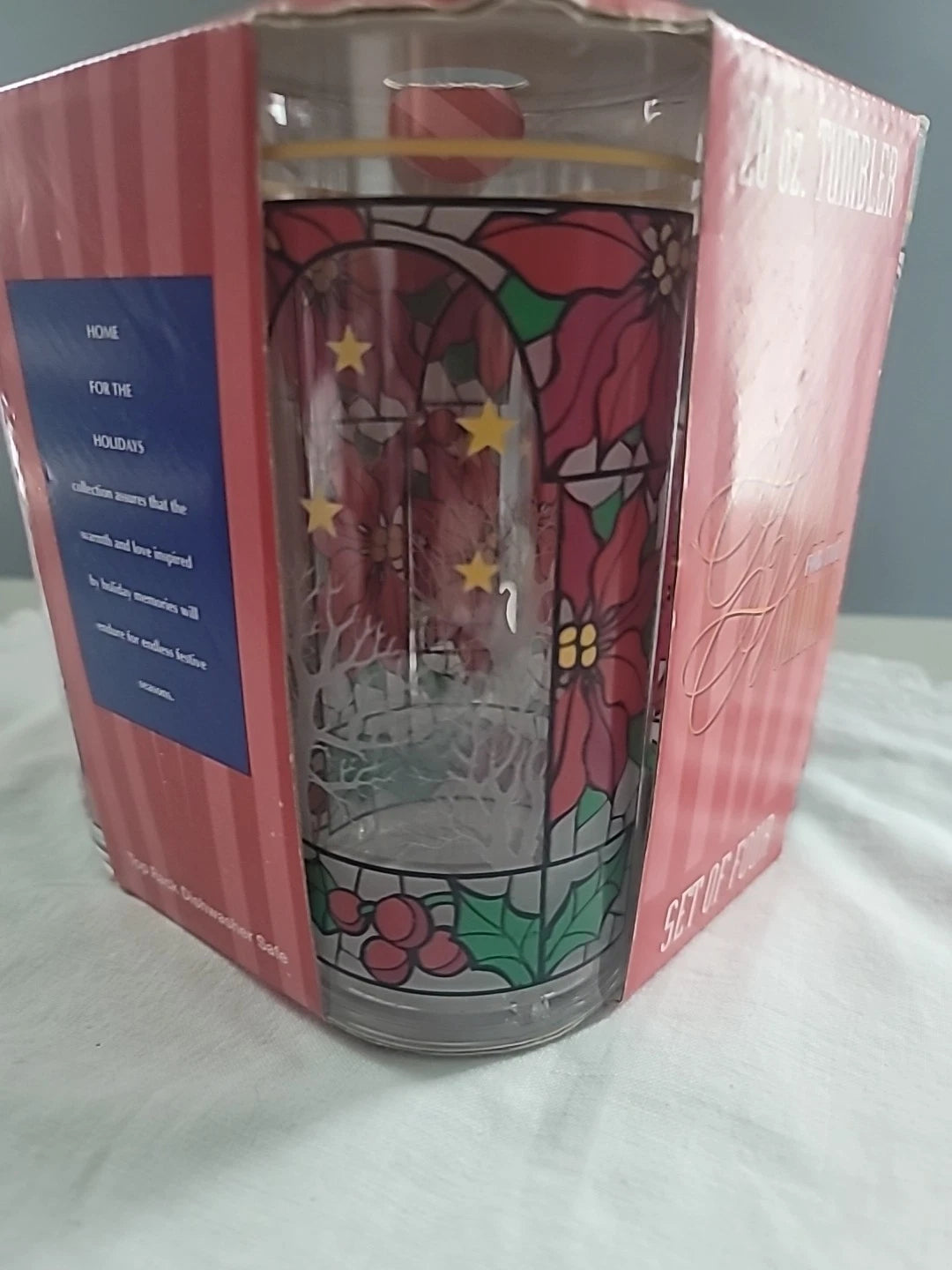 Vintage Christmas Poinsettia Acrylic Tumblers 20oz Thermo-Serv USA Set of 4 NEW | eBay