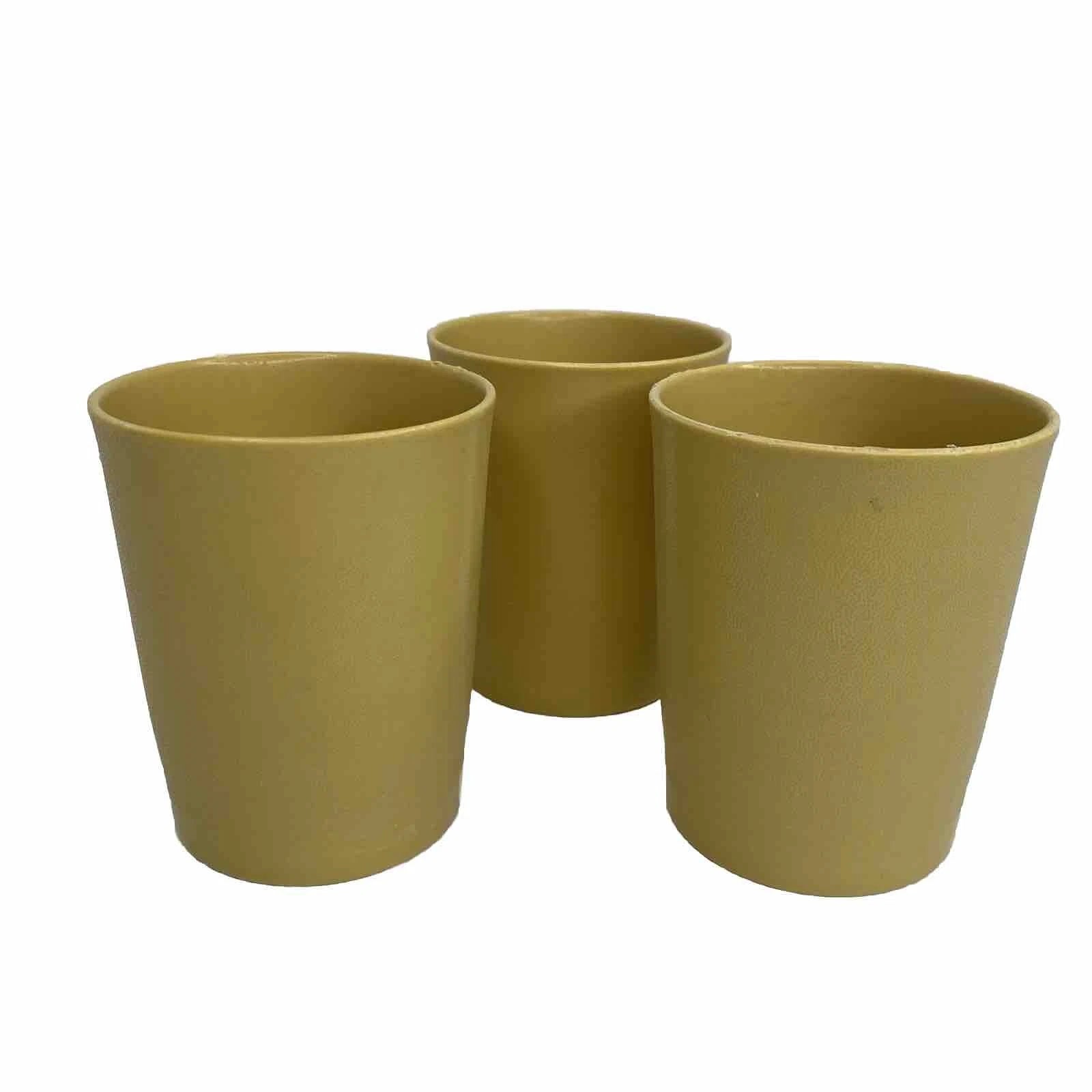 Vintage TUPPERWARE Juice Cups/Tumblers Set of 3 Mustard Yellow #1251 6 ounce | eBay