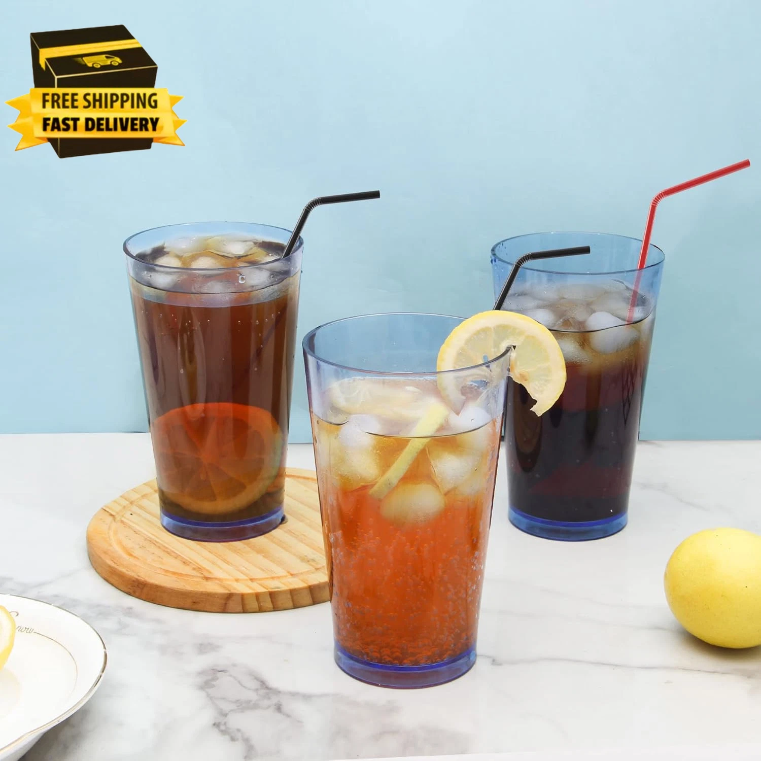 Unbreakable Plastic Drinking Glasses [Set of 6] Shatterproof Tumblers (16 Ounces | eBay