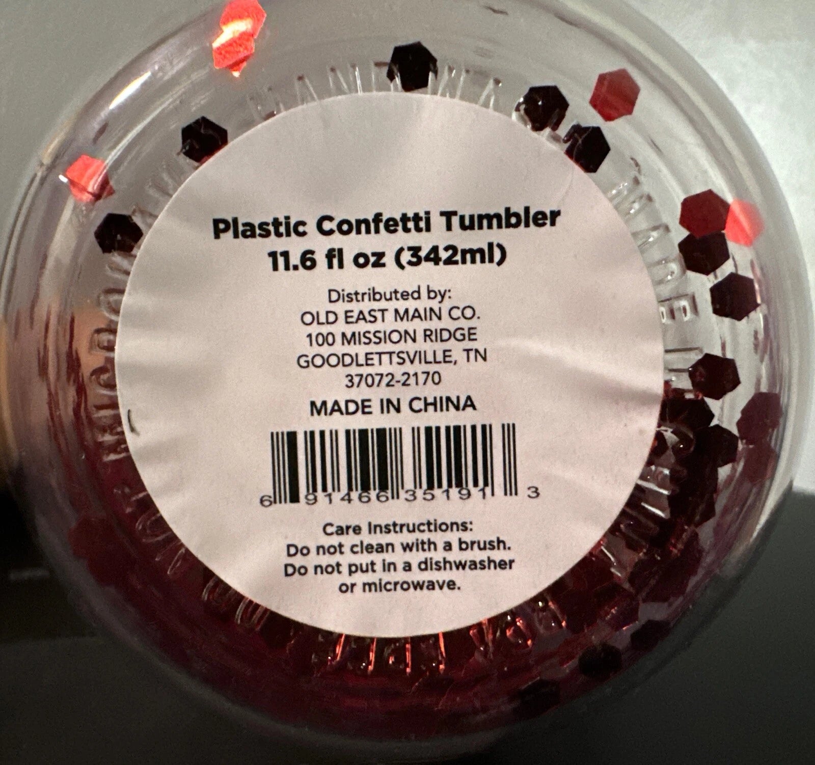 Set Of 6 Red Maroon Plastic Confetti Wine Tumbler w Straw Birthday Bachelorette | eBay