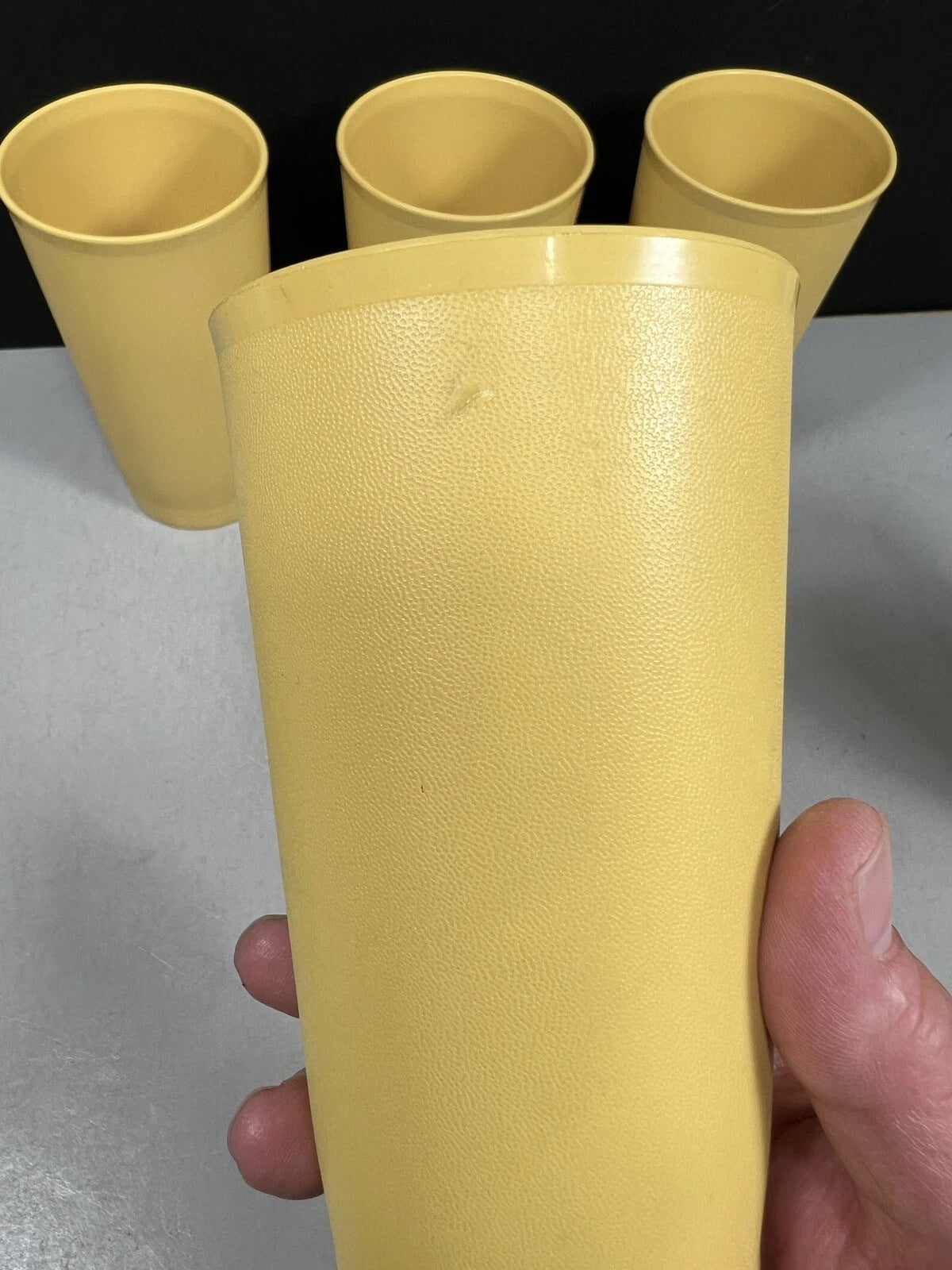 Set of 6 Tupperware Harvest Gold Stackable Tumblers 12oz Cups 873 USA Vintage | eBay