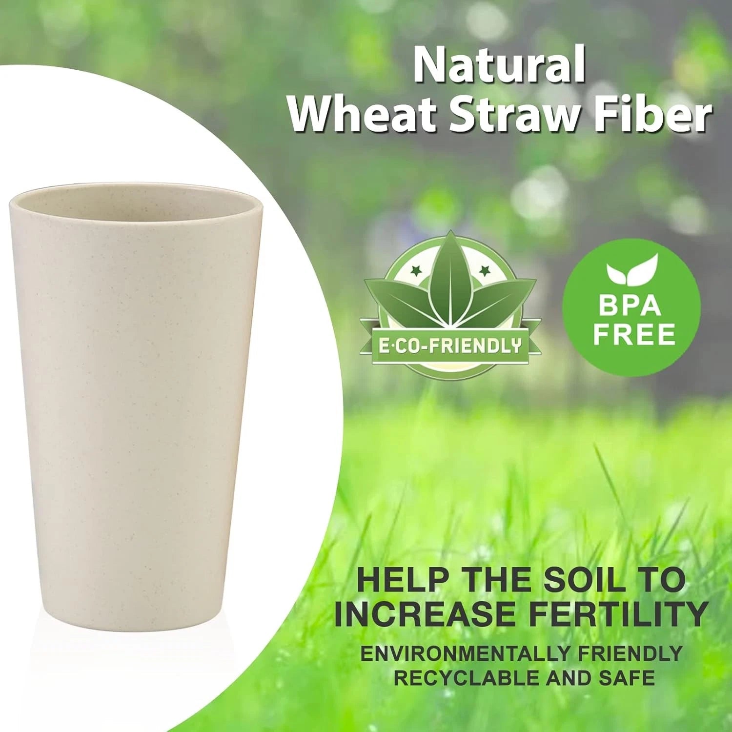 Mfacoy Wheat Straw Cups Set of 6, 20 oz Unbreakable 20 OZ, [Multiple] | eBay