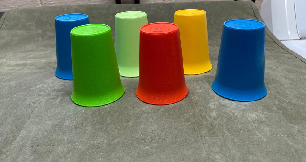 Tupperware #109 Classic Kids Bell Vintage Tumblers 7oz Cups Primary Set of 6 | eBay