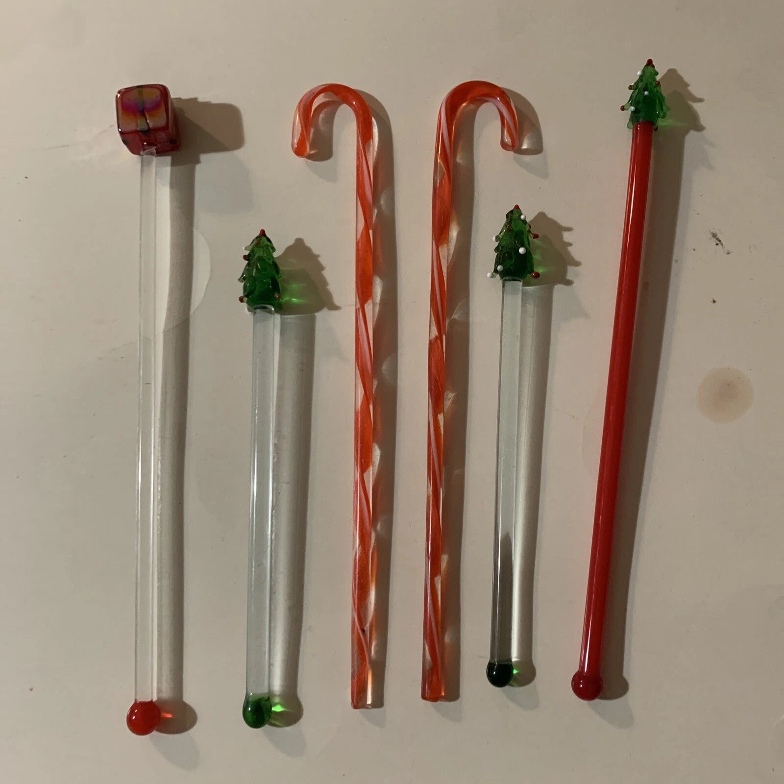 Set of Six Vintage Christmas Holiday Cheer Drink Stirs. | eBay
