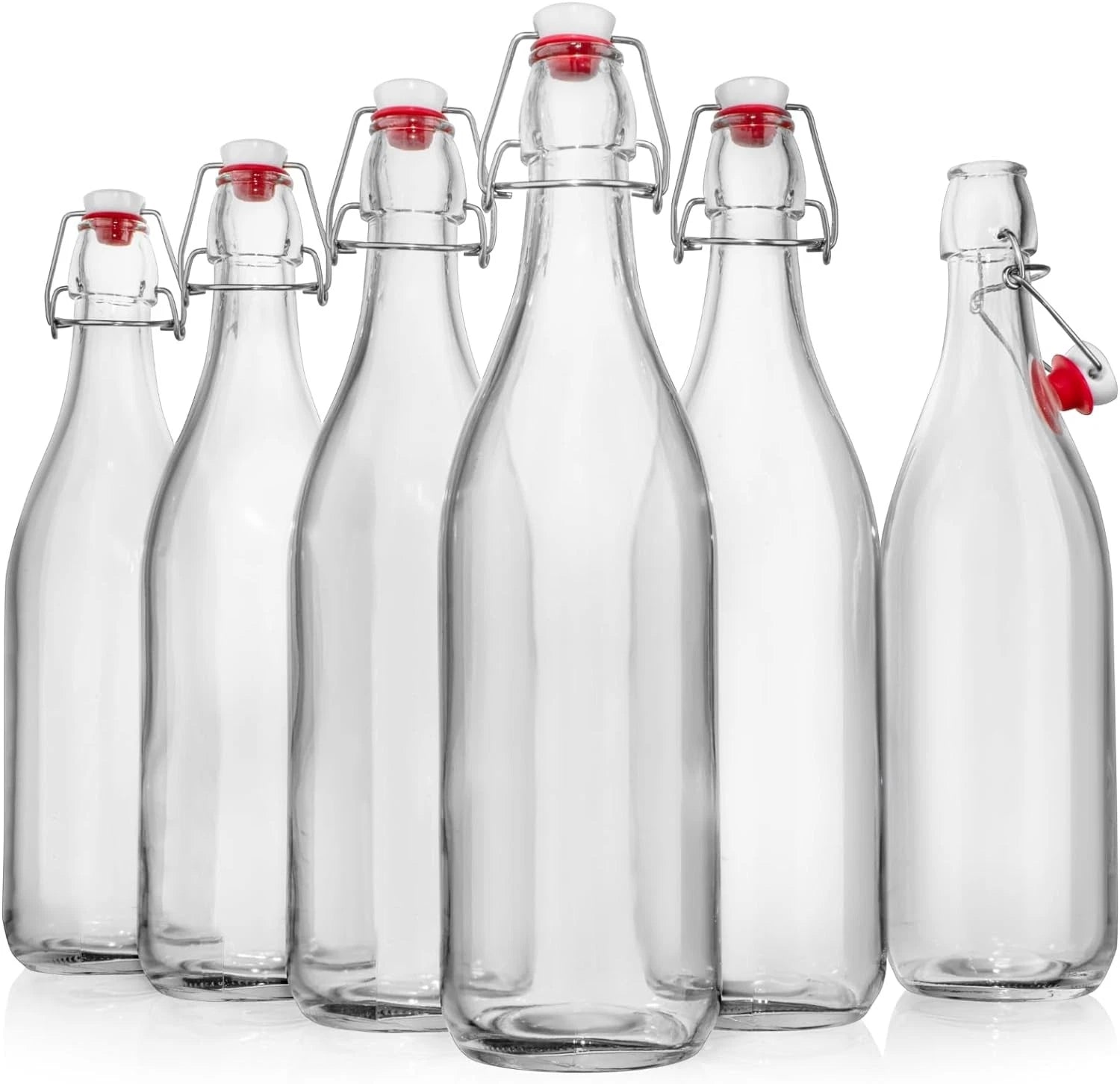 Swing Top Glass Bottles [1 Liter / 33 fl. oz.] [Pack of 6] Set 6, Clear | eBay