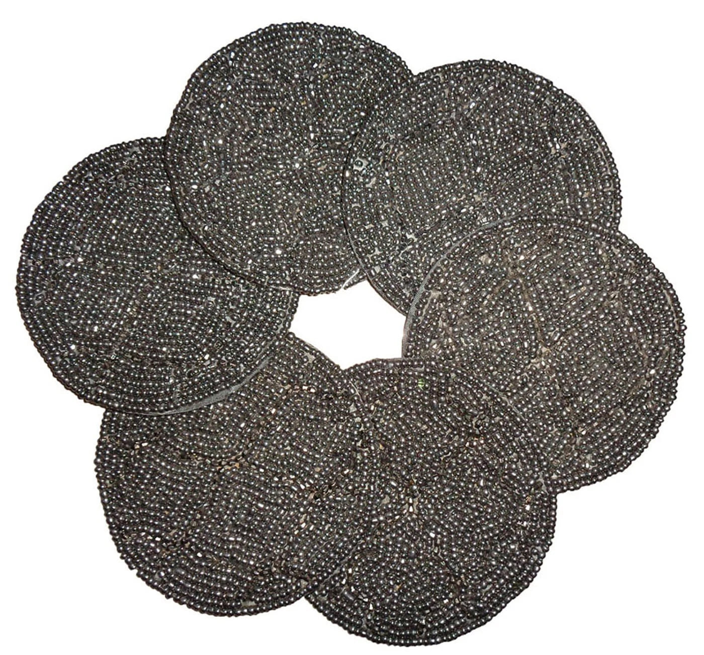 Wedding Coaster set of 6 drink coasters Handmade grey beads hand beaded gift | eBay