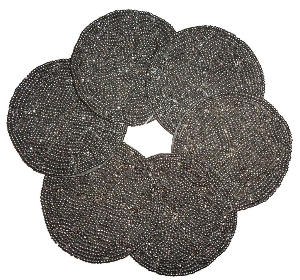 Wedding Coaster set of 6 drink coasters Handmade grey beads hand beaded gift | eBay